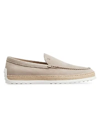 Pantofola Leather & Raffia Loafers