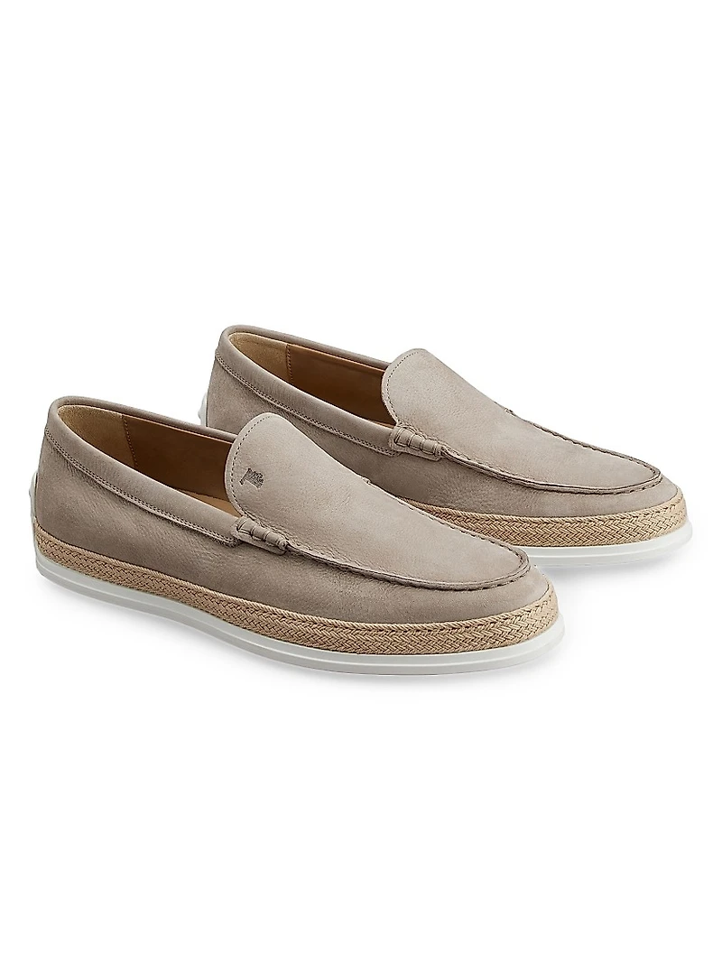 Pantofola Leather & Raffia Loafers