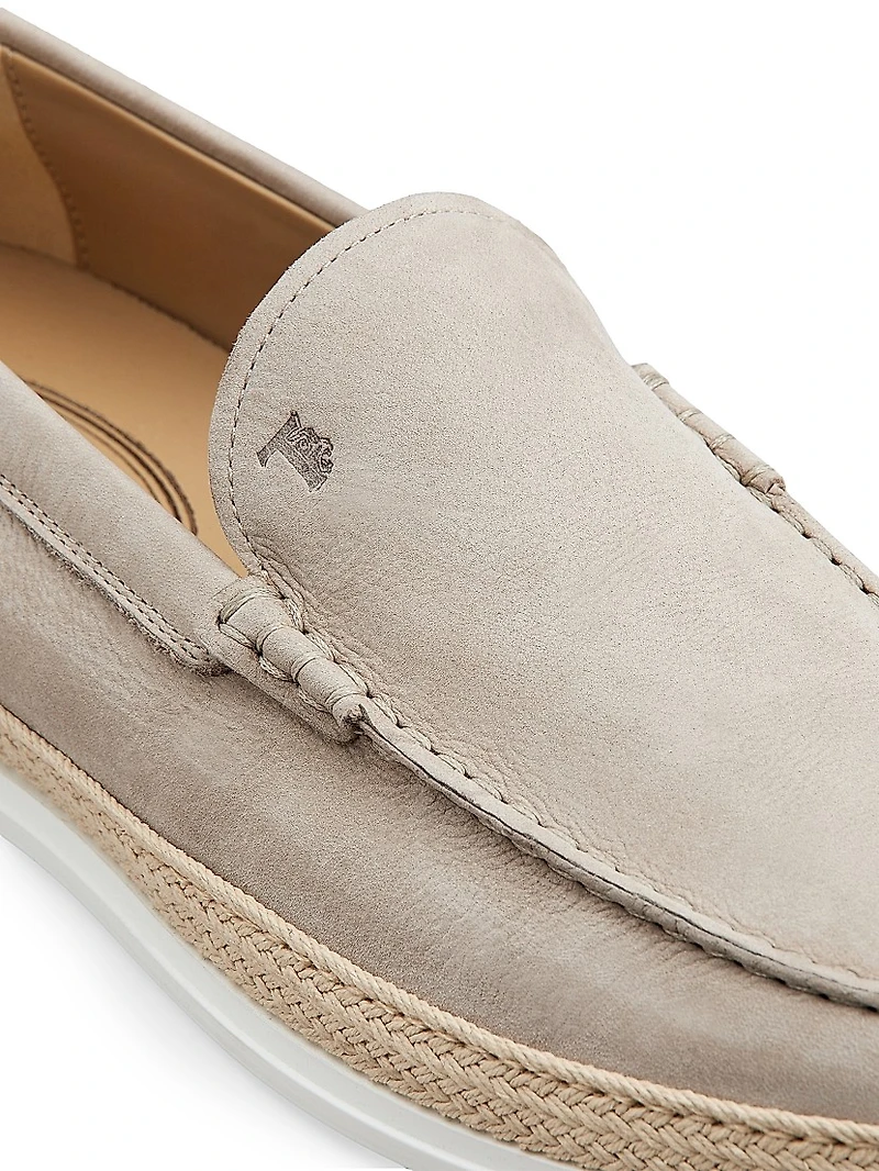 Pantofola Leather & Raffia Loafers