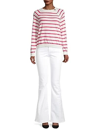 Striped Buttoned Knit Top