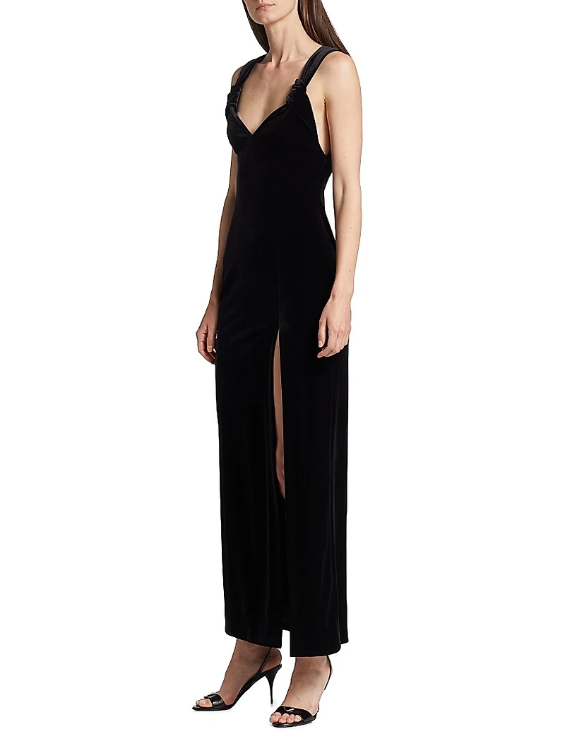 Liza Velvet Slit Maxi Dress
