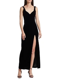 Liza Velvet Slit Maxi Dress