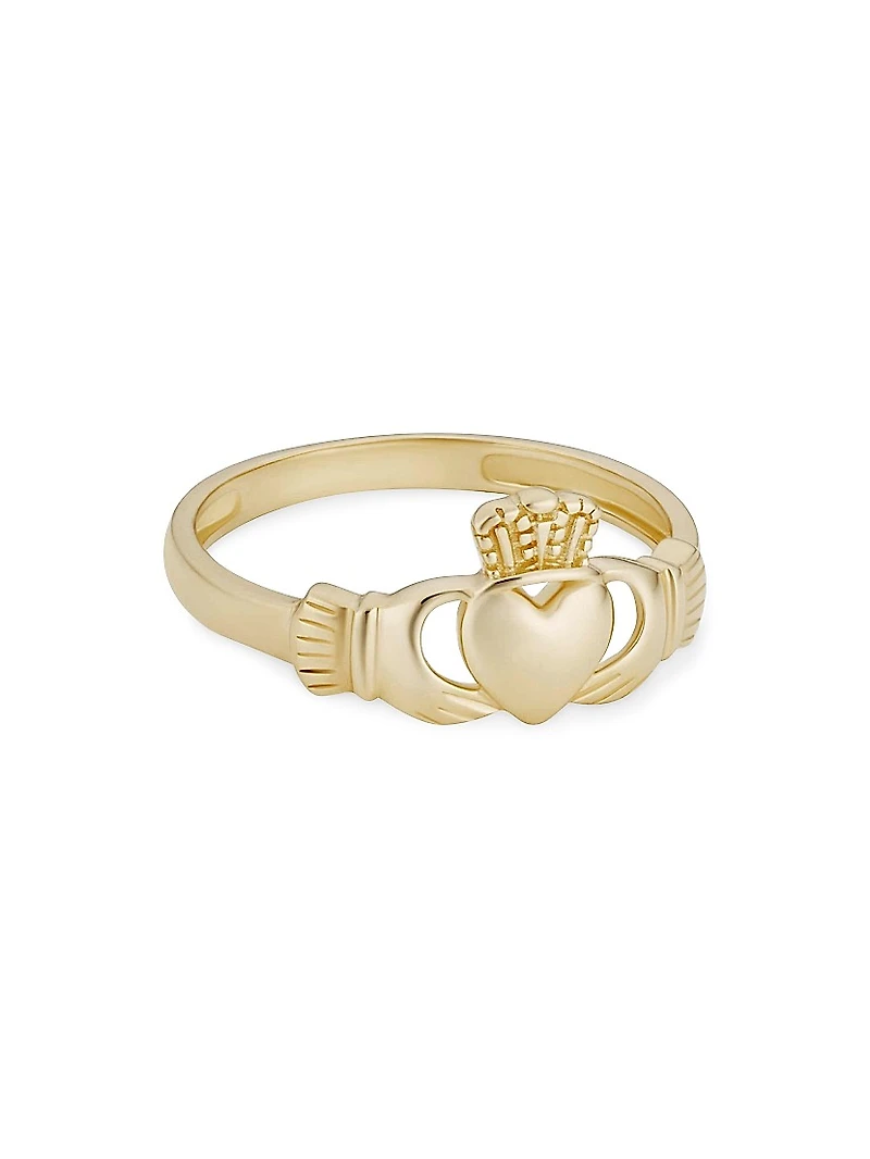 14K Yellow Gold Claddagh Ring