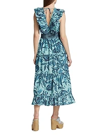Azalea Paisley Cotton Midi Dress