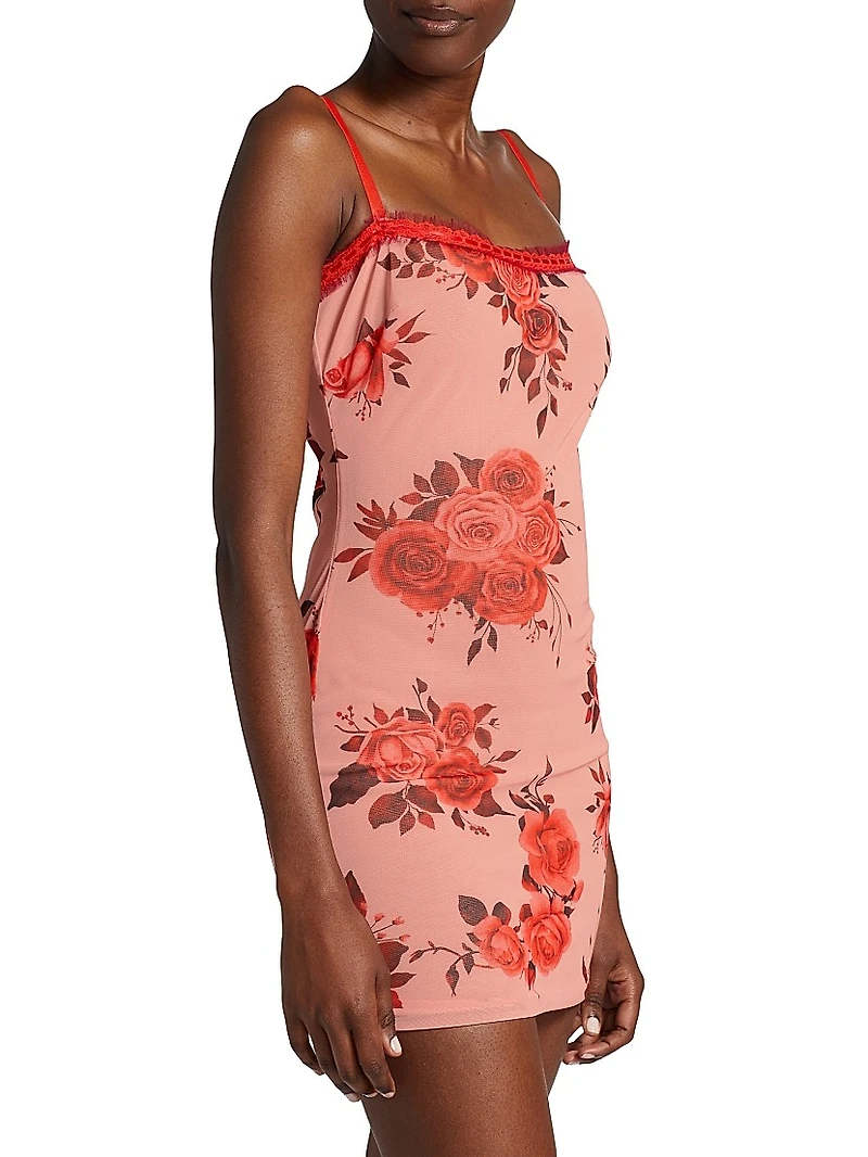 Floral Mesh Minidress