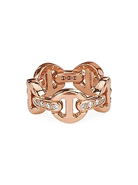 Dame 18K Rose Gold & 0.38 TCW Diamond Tri-Link Ring