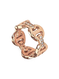 Dame 18K Rose Gold & 0.38 TCW Diamond Tri-Link Ring