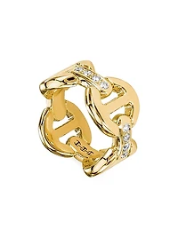 Dame 18K Yellow Gold & 0.31 TCW Diamond Tri-Link Ring