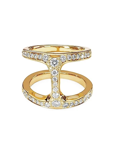 Dame Phantom 18K Yellow Gold & 0.65 TCW Diamond Ring