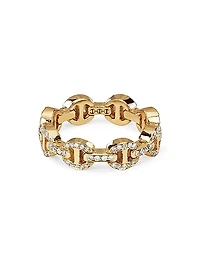 18K Yellow Gold & 0.30 TCW Diamond Tri-Link Ring