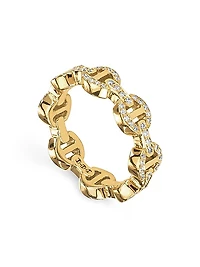 18K Yellow Gold & 0.30 TCW Diamond Tri-Link Ring