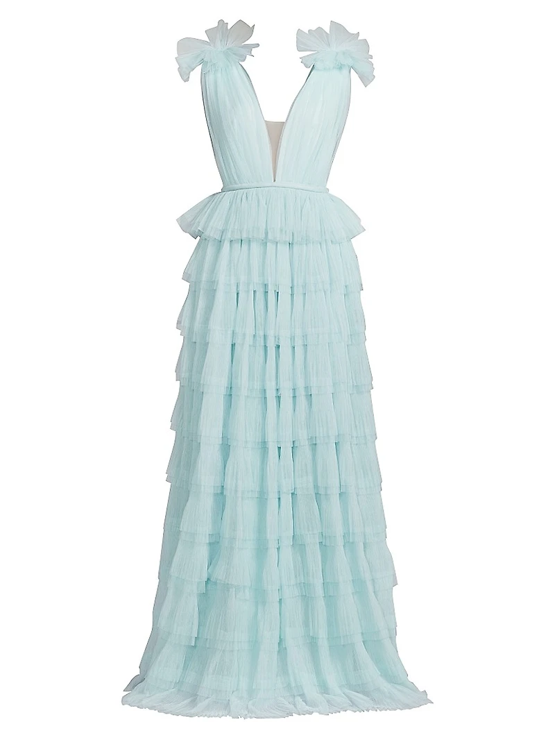 Sabrina Tulle Plunge Gown