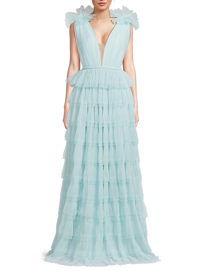 Sabrina Tulle Plunge Gown