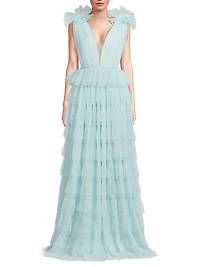 Sabrina Tulle Plunge Gown