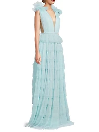 Sabrina Tulle Plunge Gown