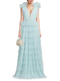Sabrina Tulle Plunge Gown