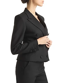 Double-Breasted Stretch Wool Jacket