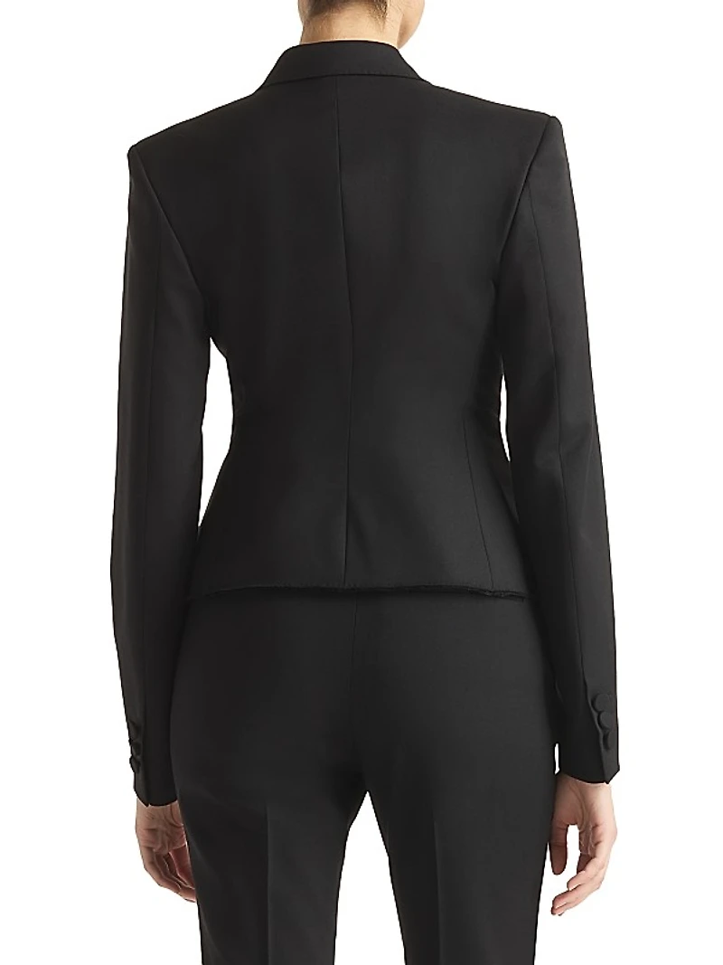 Double-Breasted Stretch Wool Jacket