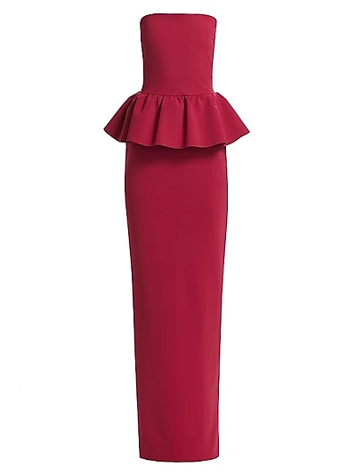 Panthea Strapless Peplum Gown