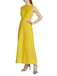 Broderie Anglaise Cotton Midi-Dress
