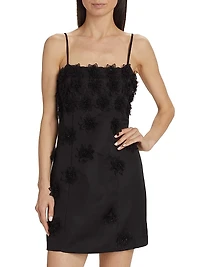 Sutton Embellished Floral Appliqué Minidress