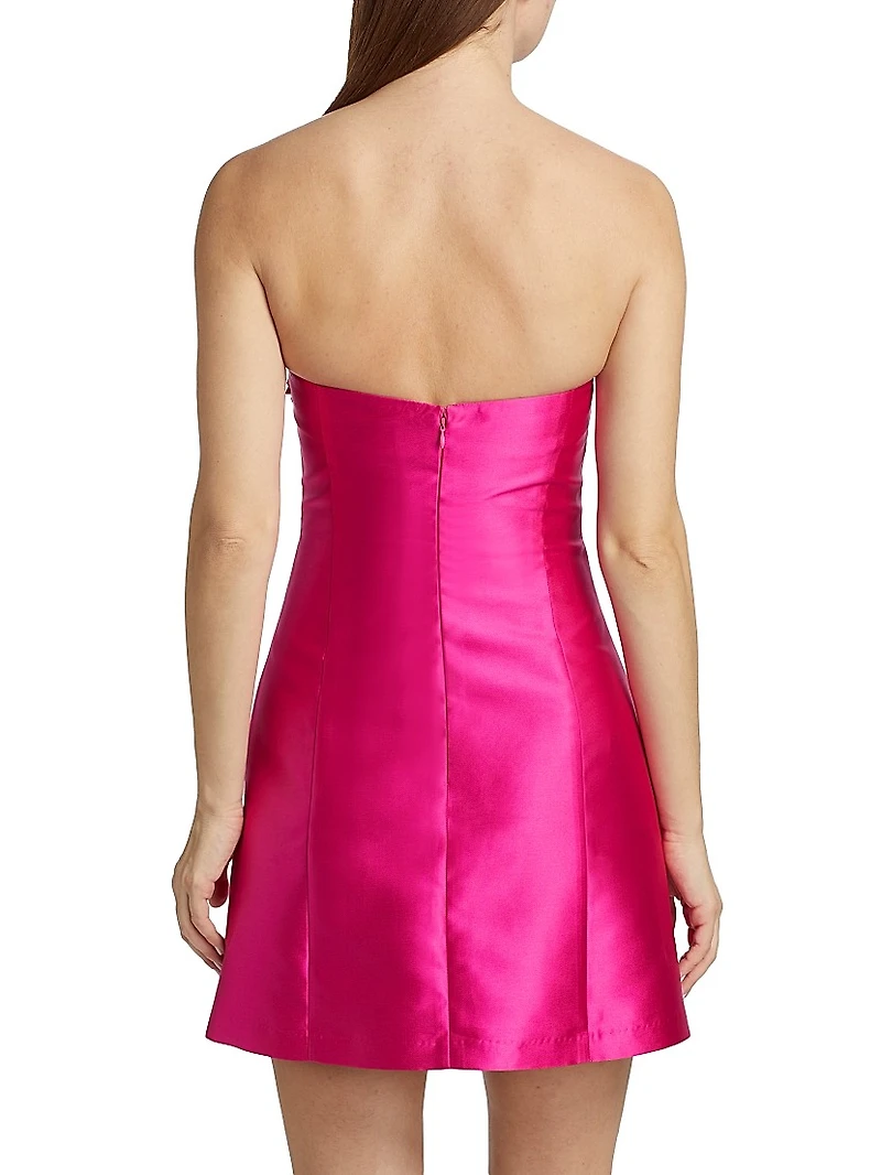 Walter Floral Applique Satin Minidress