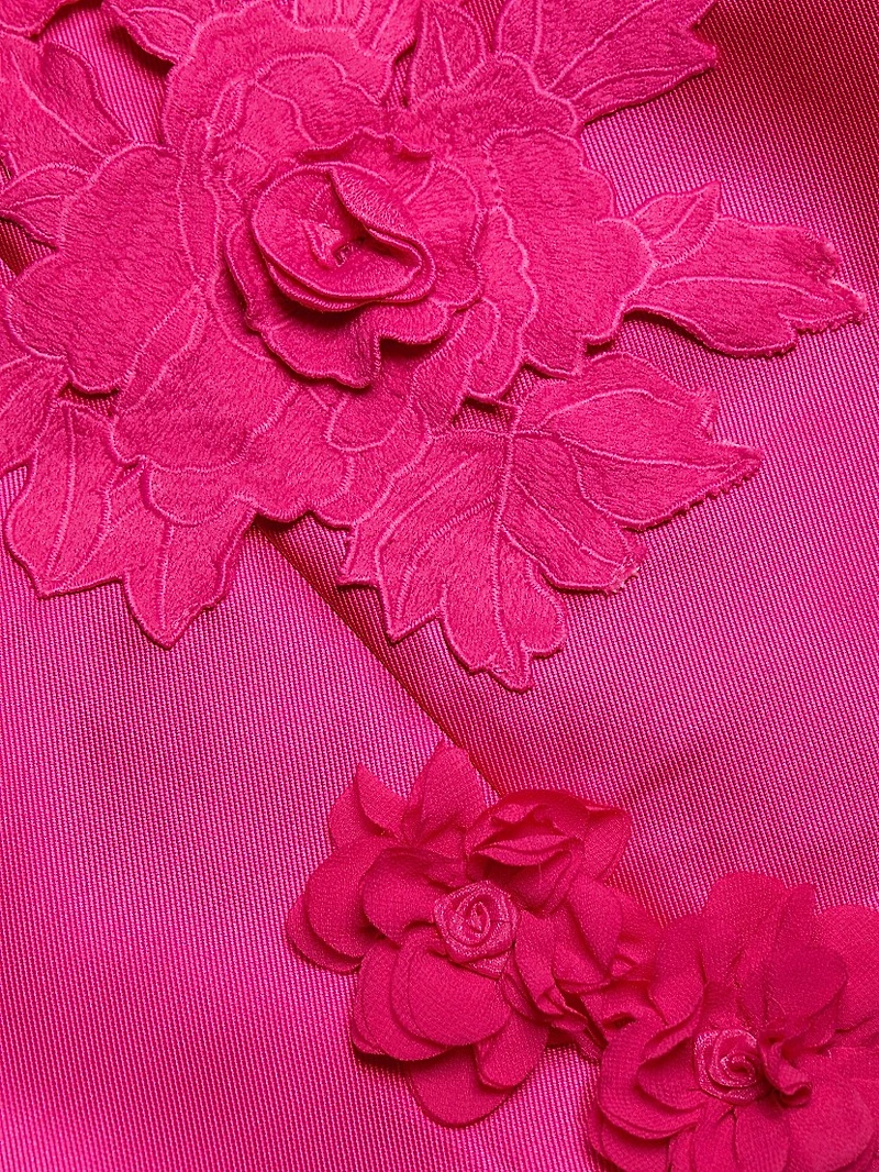 Walter Floral Applique Satin Minidress