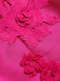 Walter Floral Applique Satin Minidress