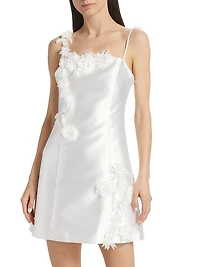 Stevie Flower Appliqué Minidress