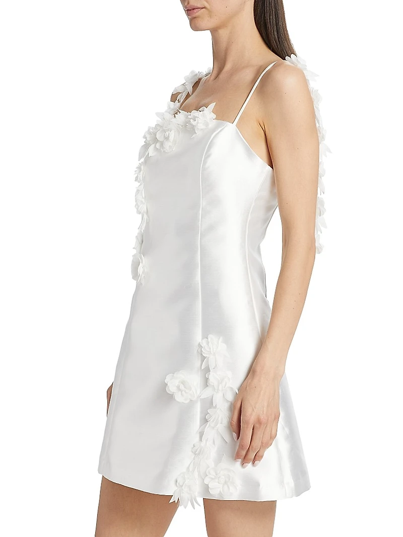 Stevie Flower Appliqué Minidress