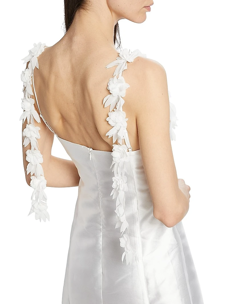 Stevie Flower Appliqué Minidress