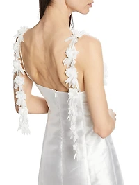 Stevie Flower Appliqué Minidress