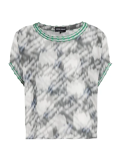 Printed Sheer Chiffon Top