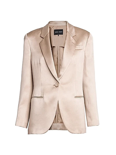 Silk One-Button Jacket