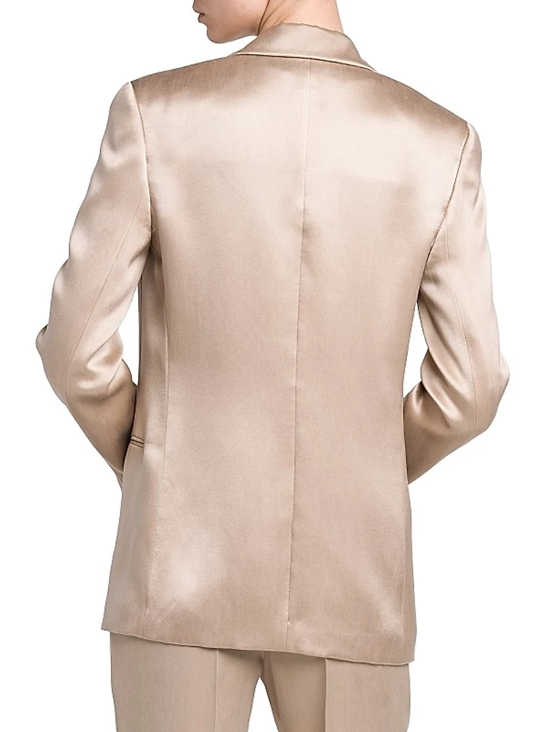 Silk One-Button Jacket