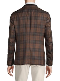 Capri Plaid Cashmere-Silk Two-Button Sport Coat