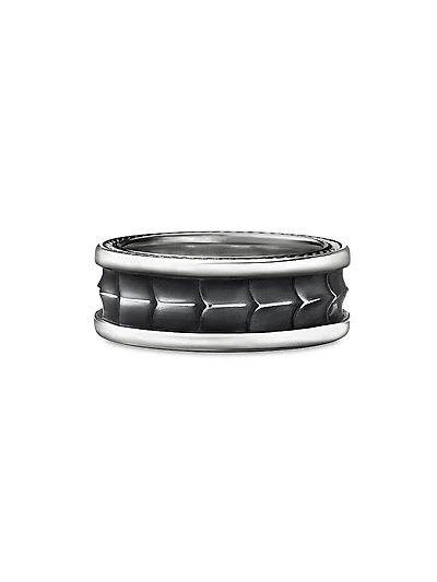 Armory Band Ring Sterling Silver, 9MM
