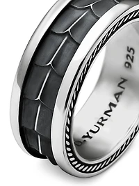 Armory Band Ring Sterling Silver, 9MM