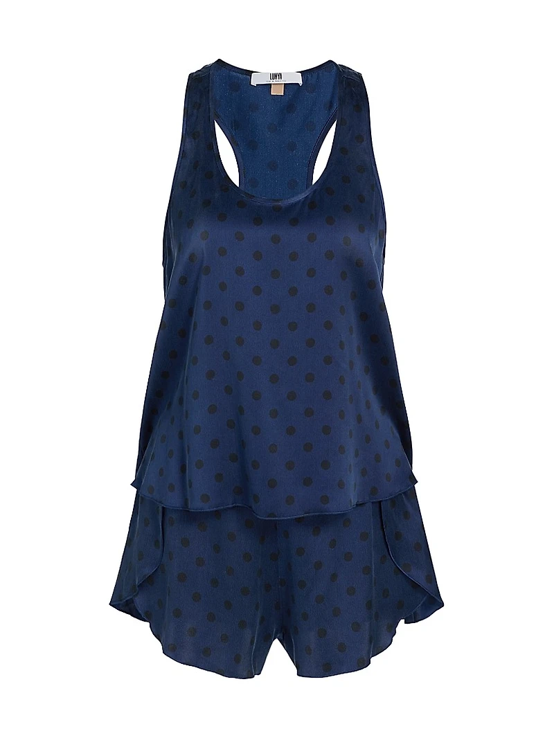 Washable Silk Tulip-Back Pajama Set
