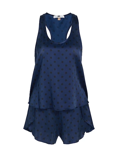 Washable Silk Tulip-Back Pajama Set