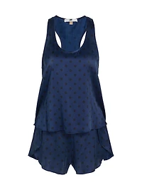 Washable Silk Tulip-Back Pajama Set