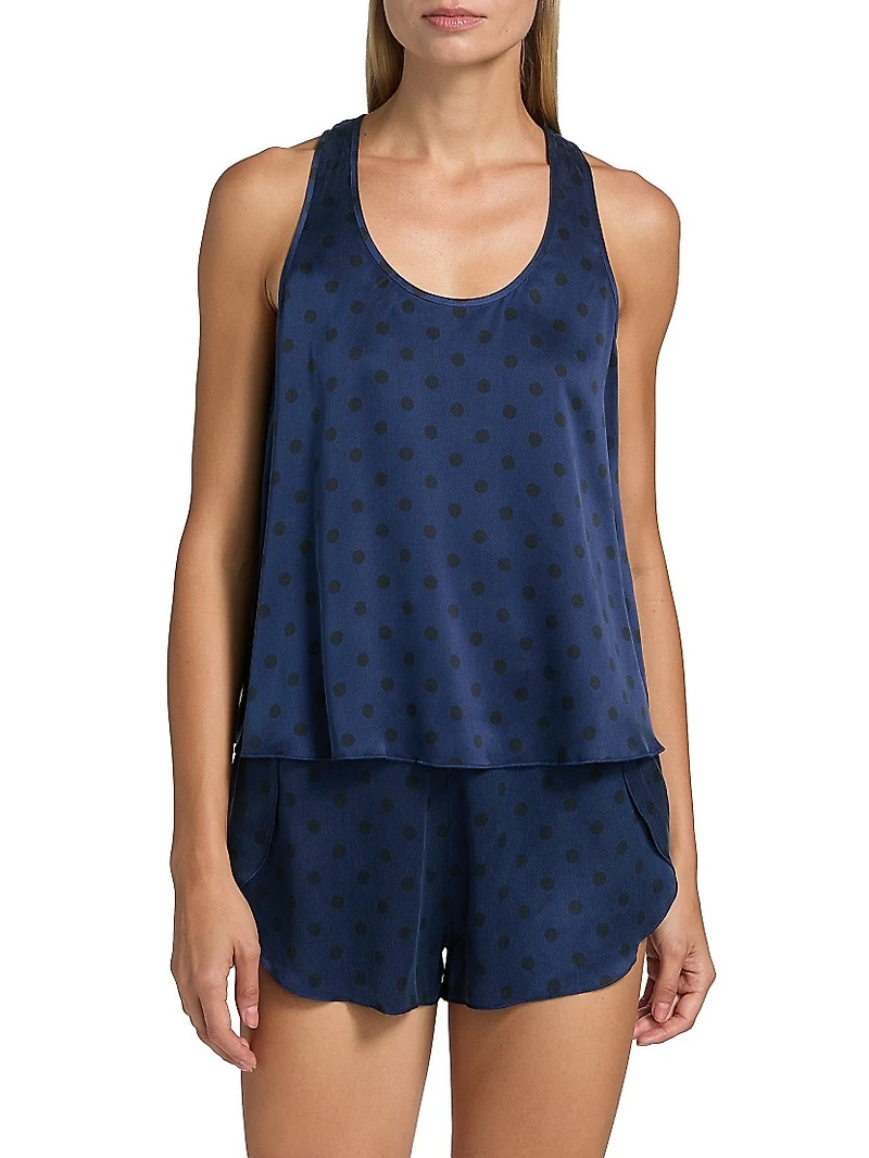 Washable Silk Tulip-Back Pajama Set