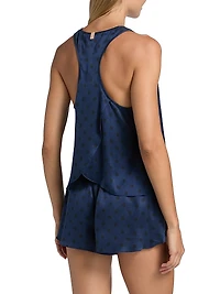 Washable Silk Tulip-Back Pajama Set