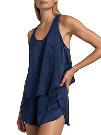 Washable Silk Tulip-Back Pajama Set