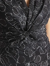 Wildflower Contour Twist-Front Midi-Dress
