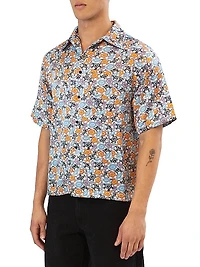 Poker Chip Print Oversized-Fit Shirt