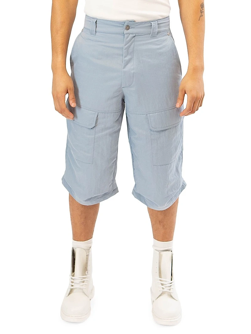 Wide-Leg Cargo Shorts