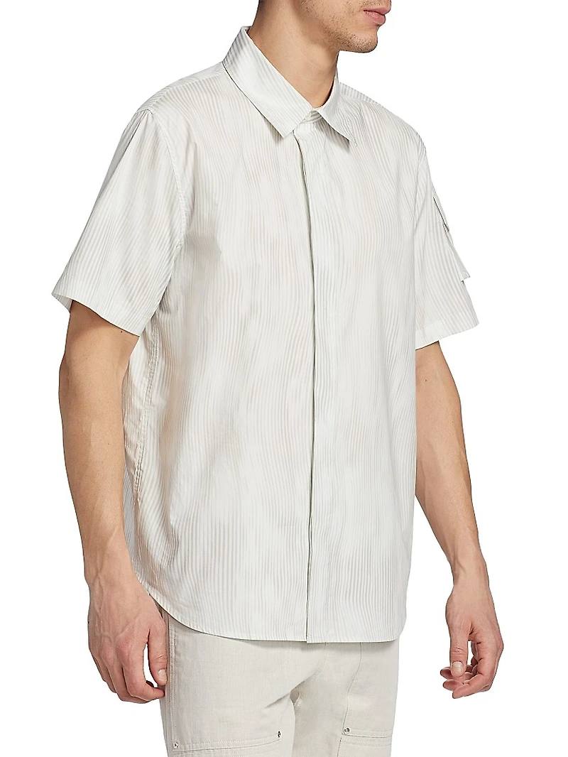 Striped Button-Front Shirt