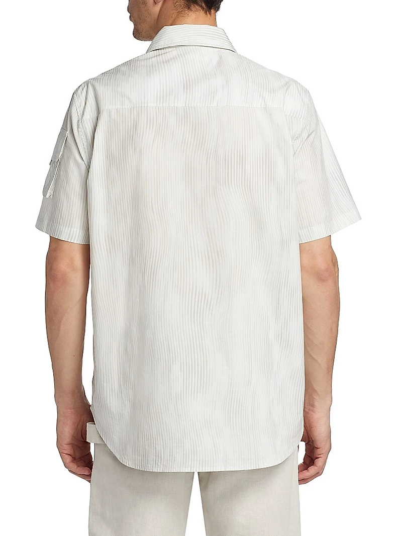 Striped Button-Front Shirt