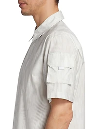 Striped Button-Front Shirt